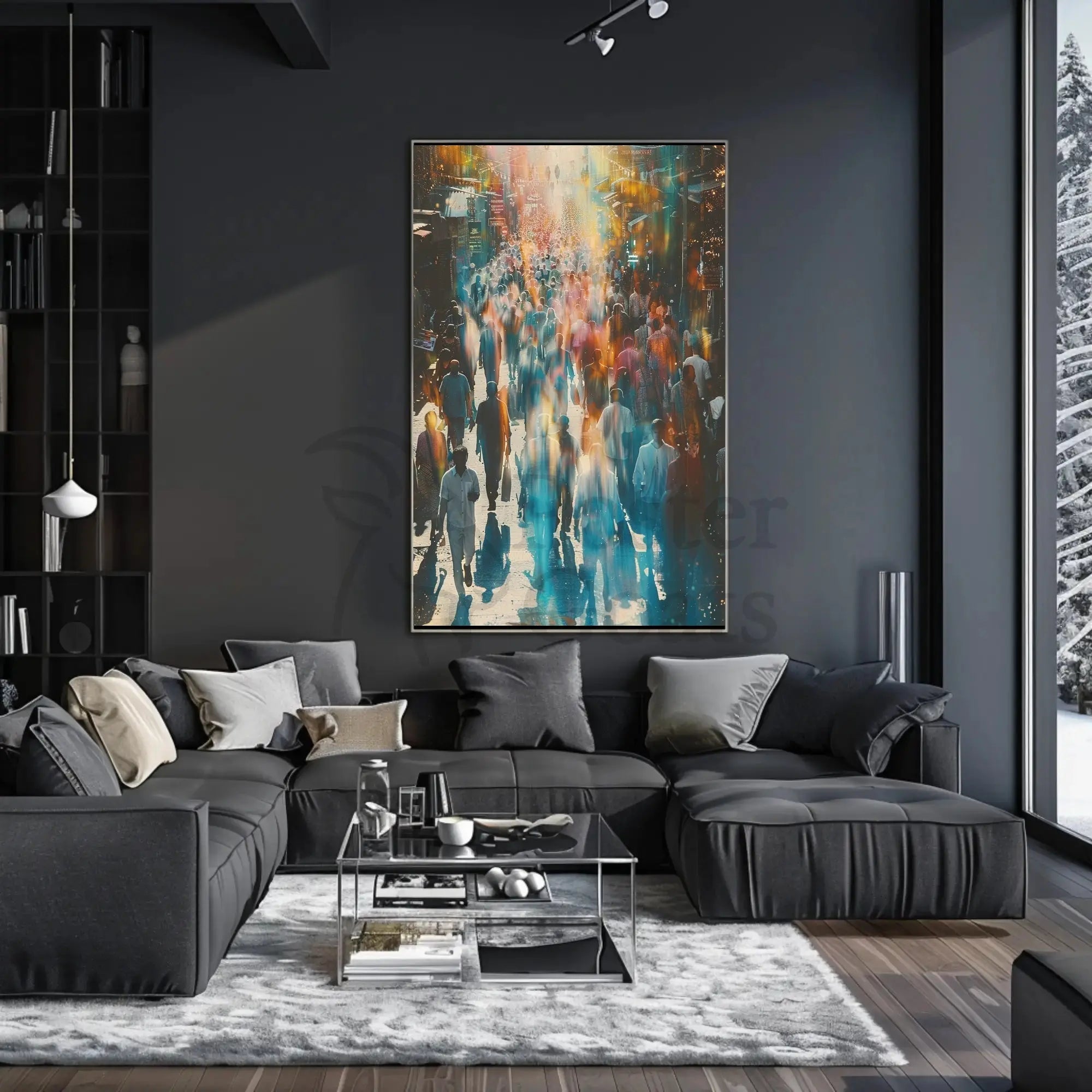 Colorful Urban Energy Street Scene Artistic Poster PosterGoat