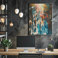 Colorful Urban Energy Street Scene Artistic Poster PosterGoat