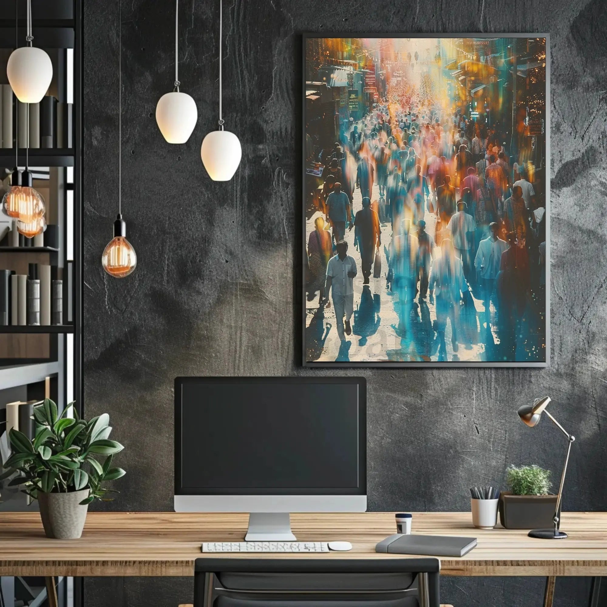 Colorful Urban Energy Street Scene Artistic Poster PosterGoat