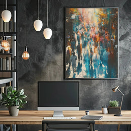 Colorful Urban Energy Street Scene Artistic Poster PosterGoat