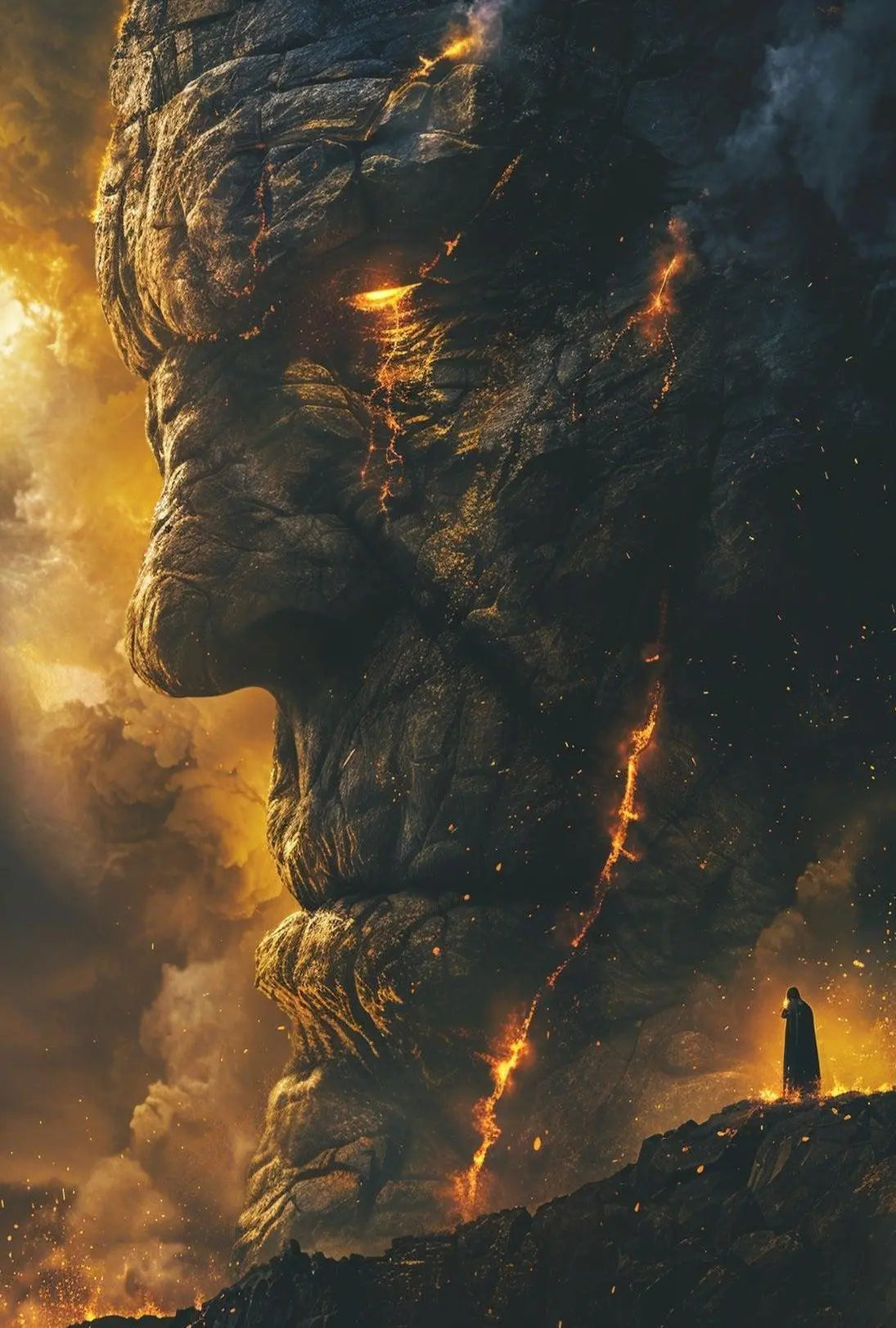 Colossal Mythical Confrontation Fantasy World Poster PosterGoat