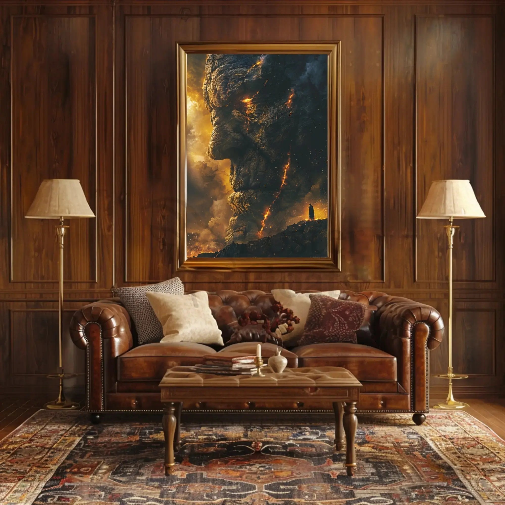 Colossal Mythical Confrontation Fantasy World Poster PosterGoat