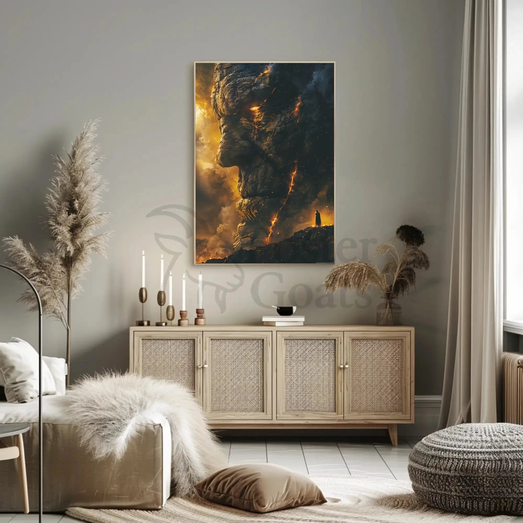 Colossal Mythical Confrontation Fantasy World Poster PosterGoat