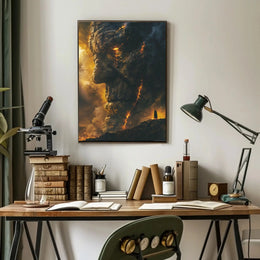 Colossal Mythical Confrontation Fantasy World Poster PosterGoat