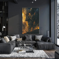 Colossal Mythical Confrontation Fantasy World Poster PosterGoat
