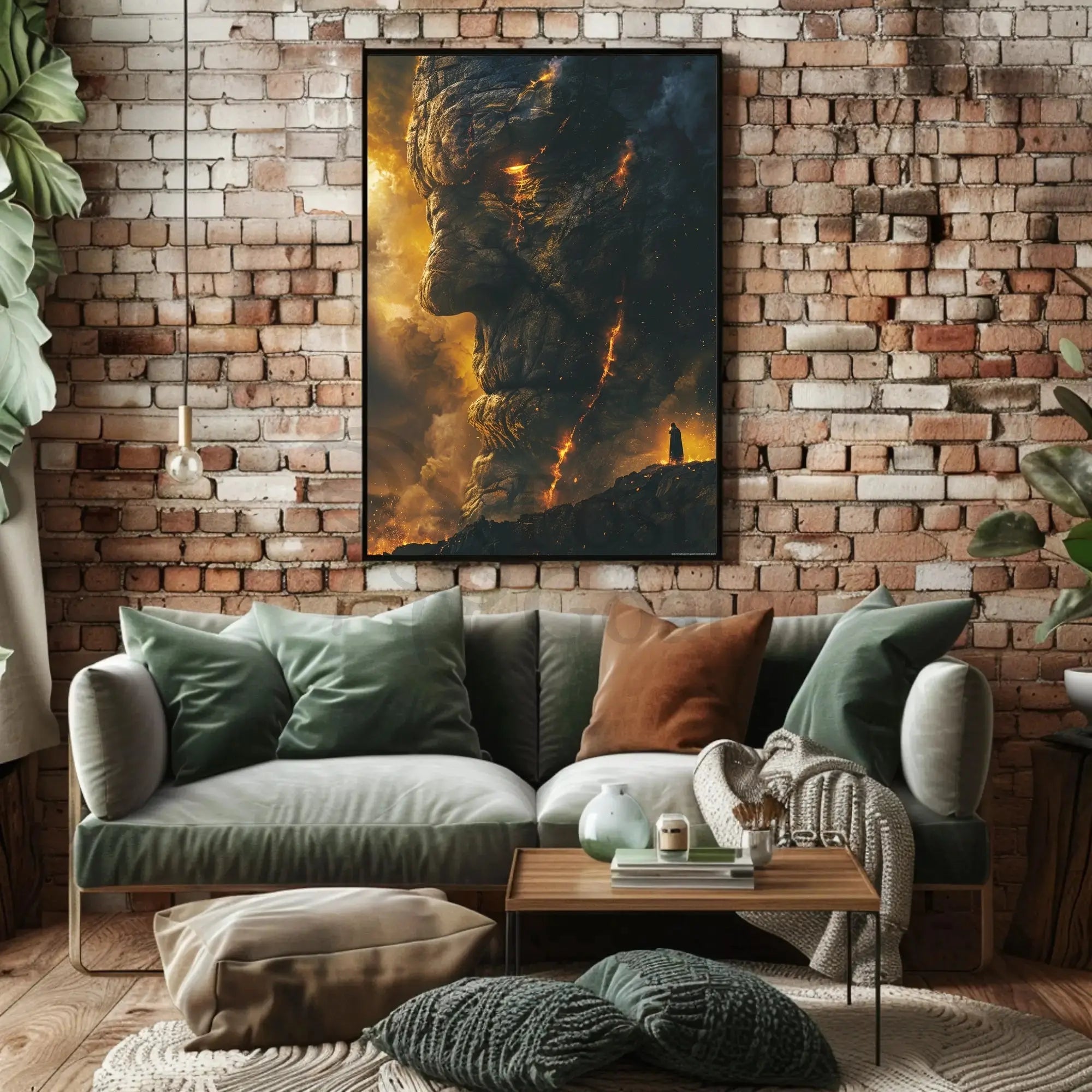 Colossal Mythical Confrontation Fantasy World Poster PosterGoat