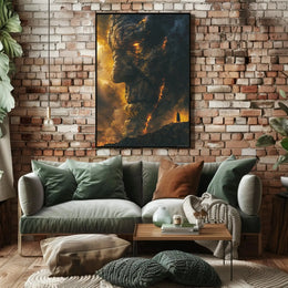 Colossal Mythical Confrontation Fantasy World Poster PosterGoat