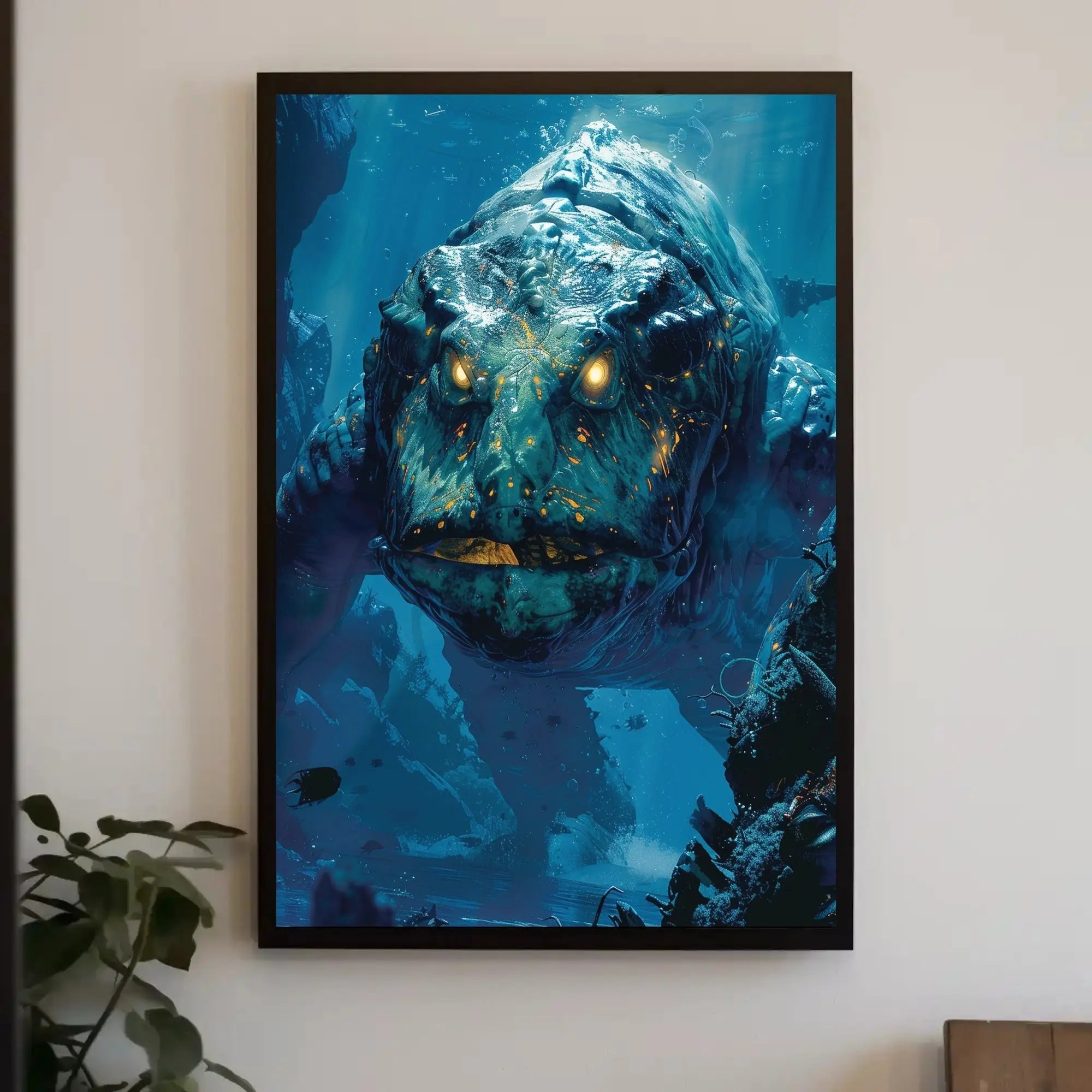 Colossal Mythical Sea Creature Futuristic Sci-Fi Poster PosterGoat