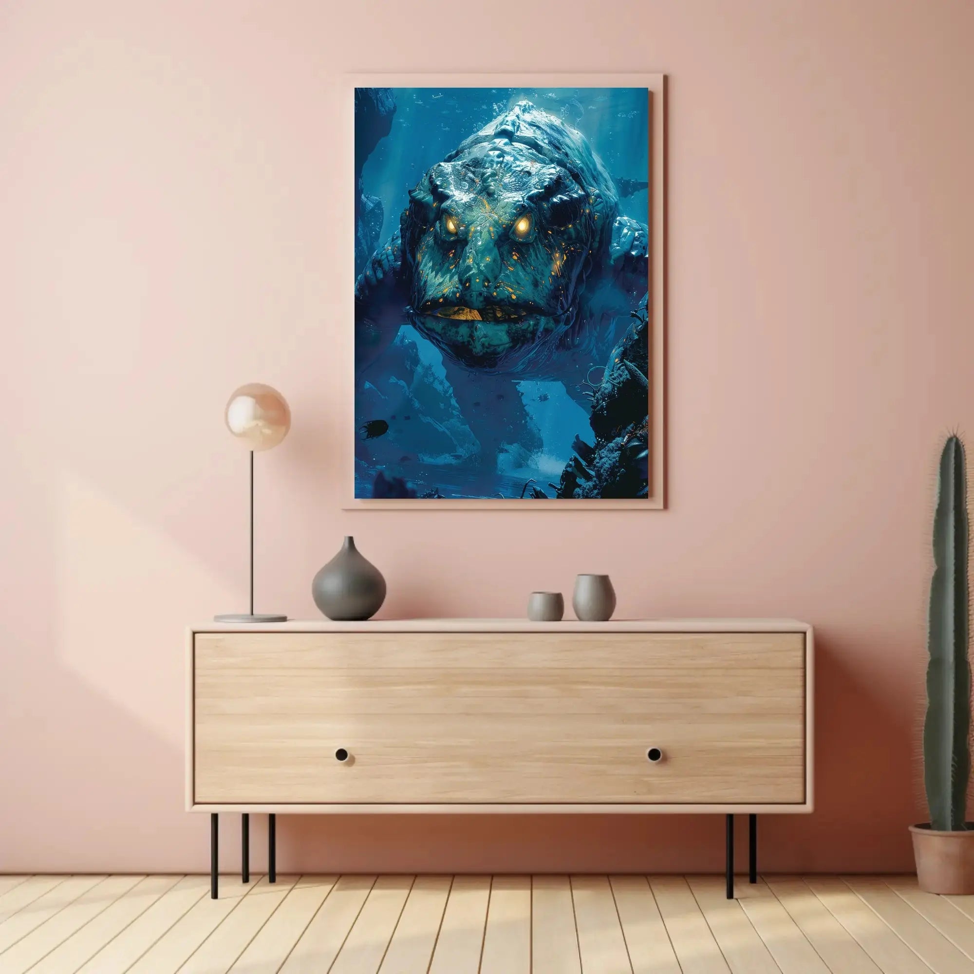 Colossal Mythical Sea Creature Futuristic Sci-Fi Poster PosterGoat