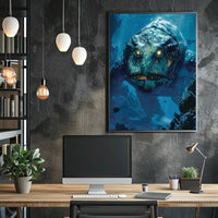 Colossal Mythical Sea Creature Futuristic Sci-Fi Poster PosterGoat