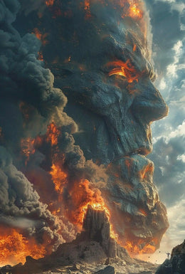 Colossal Titan Eruption Fantasy Adventure Artistic Poster PosterGoat