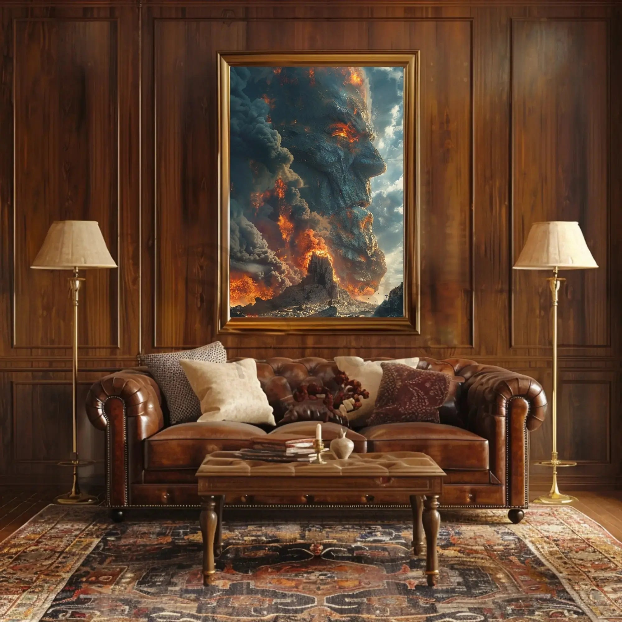 Colossal Titan Eruption Fantasy Adventure Artistic Poster PosterGoat