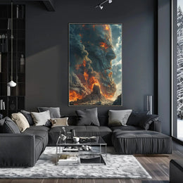 Colossal Titan Eruption Fantasy Adventure Artistic Poster PosterGoat