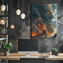 Colossal Titan Eruption Fantasy Adventure Artistic Poster PosterGoat