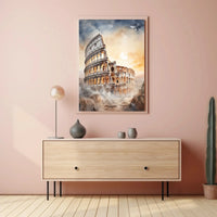 Colosseum Dreamscape in Watercolor Artistic Poster PosterGoat