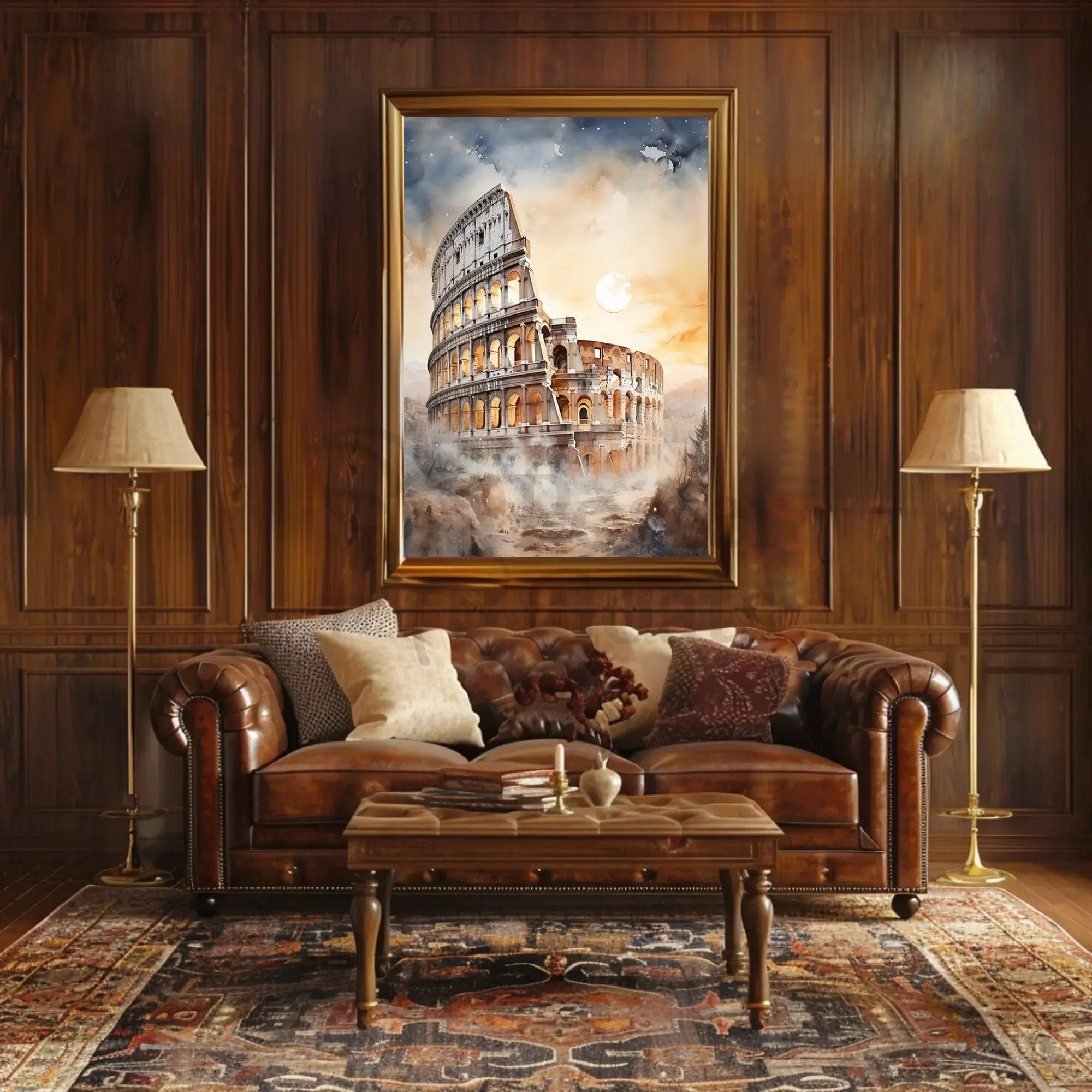 Colosseum Dreamscape in Watercolor Artistic Poster PosterGoat