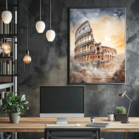 Colosseum Dreamscape in Watercolor Artistic Poster PosterGoat