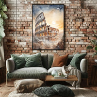 Colosseum Dreamscape in Watercolor Artistic Poster PosterGoat