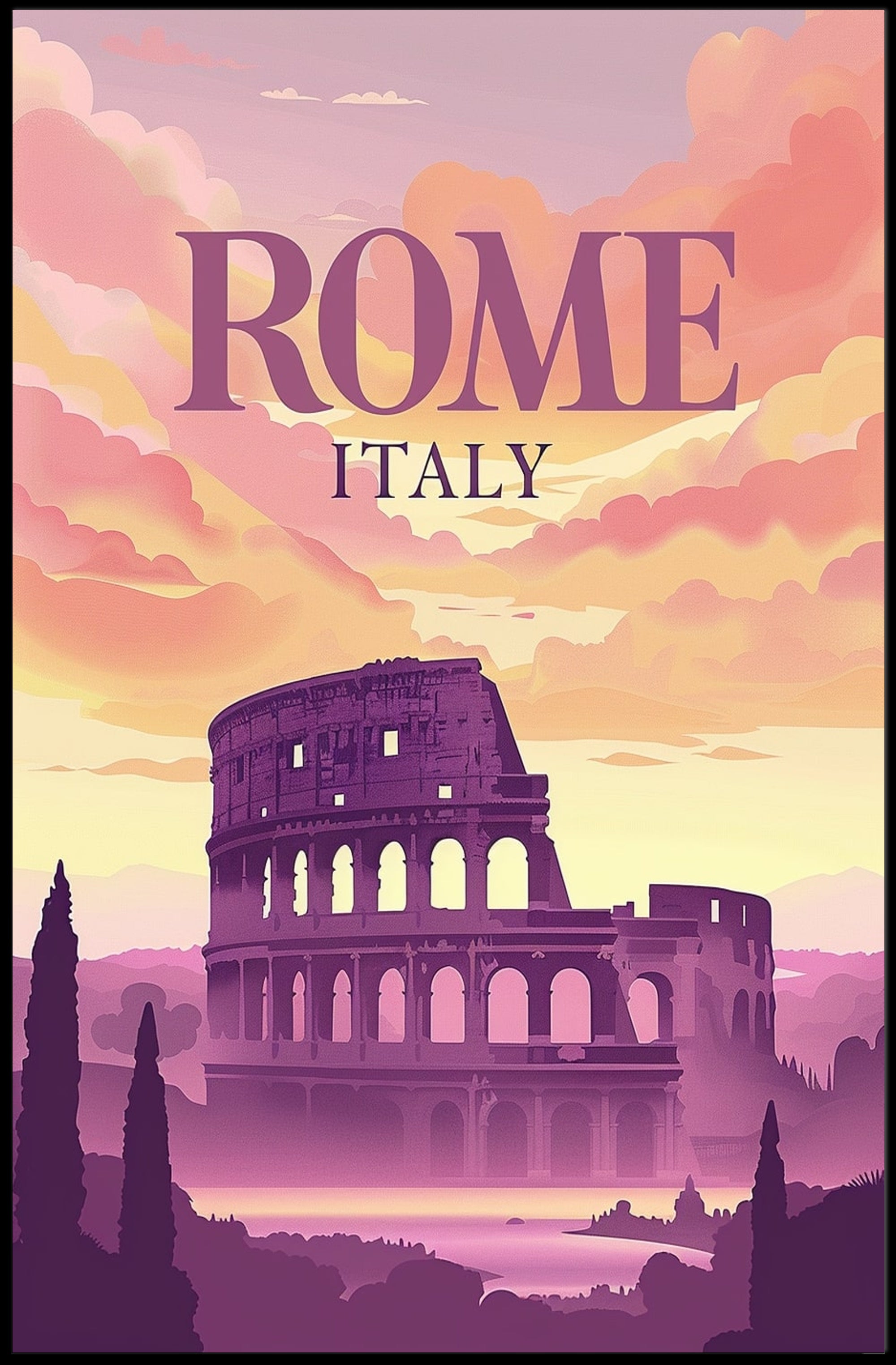 Colosseum Enchantment in Rome Travel Poster PosterGoat