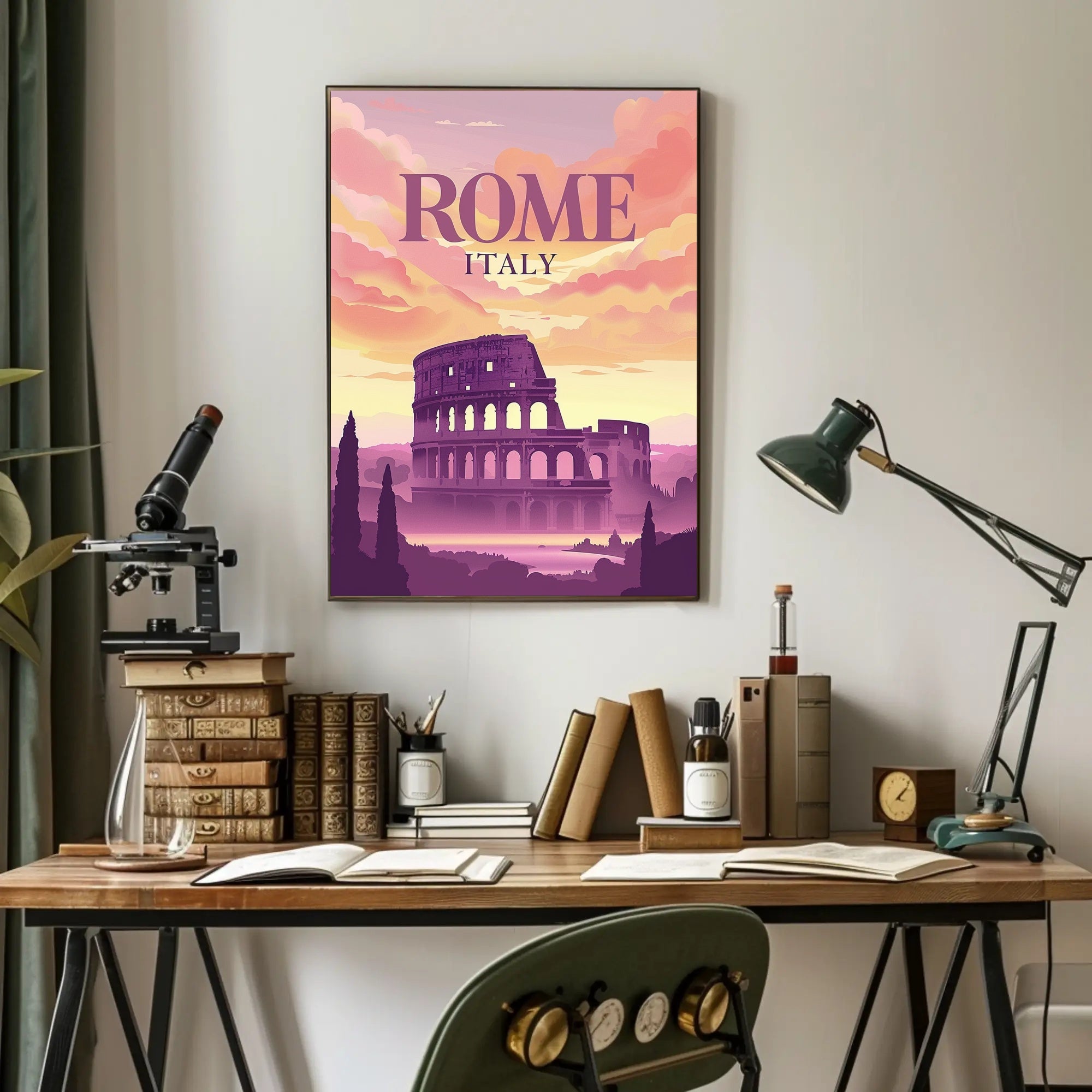 Colosseum Enchantment in Rome Travel Poster PosterGoat
