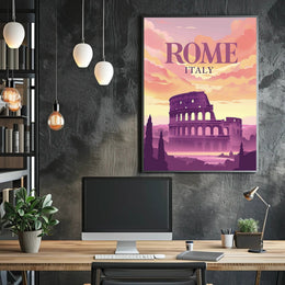 Colosseum Enchantment in Rome Travel Poster PosterGoat