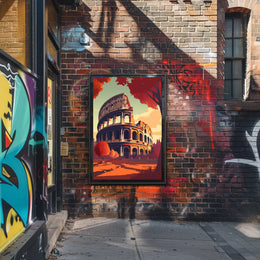 Colosseum Italy in Vibrant Autumn Travel Poster PosterGoat