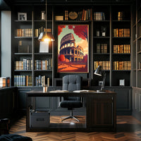Colosseum Italy in Vibrant Autumn Travel Poster PosterGoat