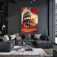 Colosseum Italy in Vibrant Autumn Travel Poster PosterGoat