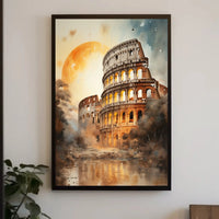 Colosseum Sunrise Artistic Travel Poster PosterGoat