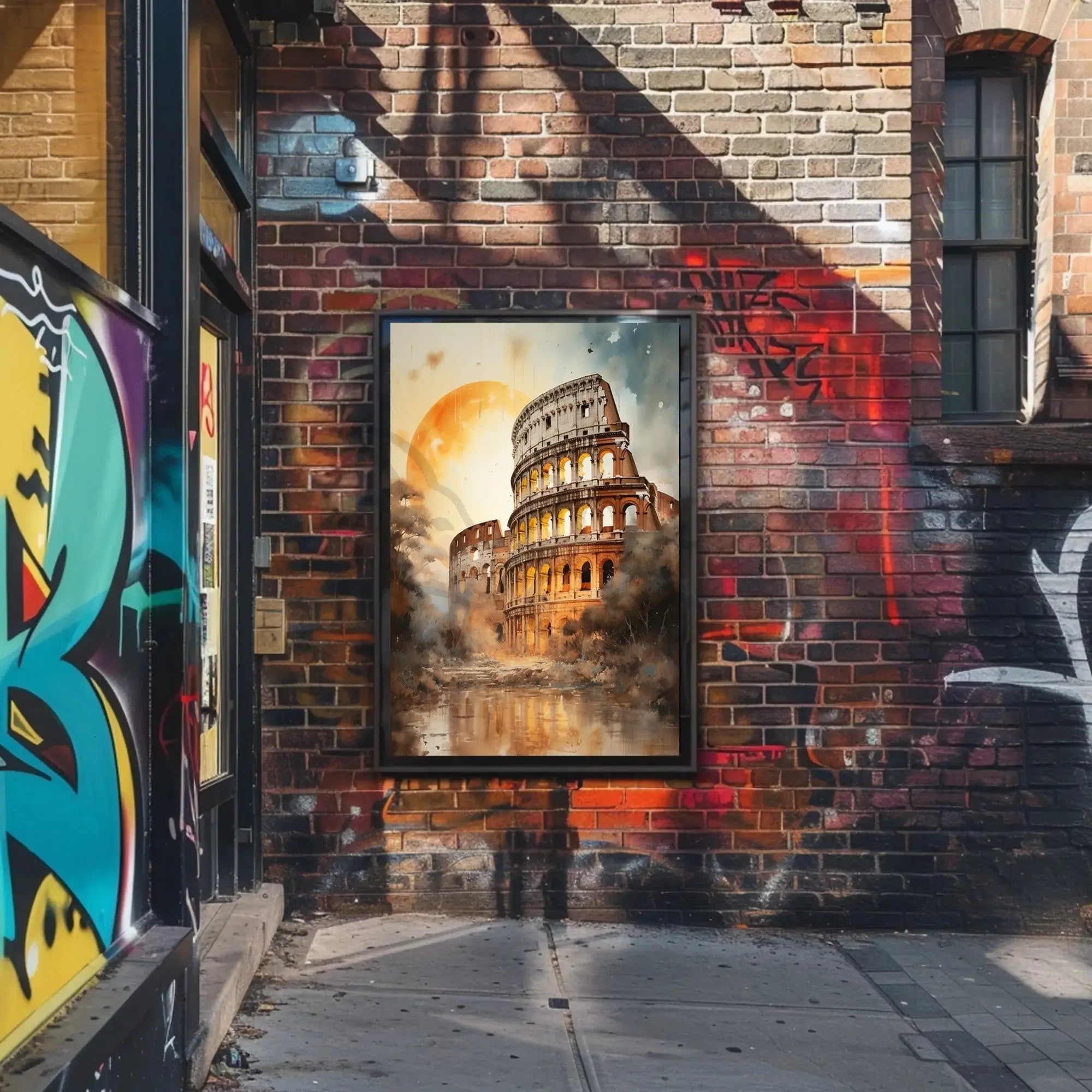 Colosseum Sunrise Artistic Travel Poster PosterGoat
