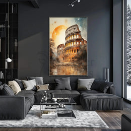 Colosseum Sunrise Artistic Travel Poster PosterGoat