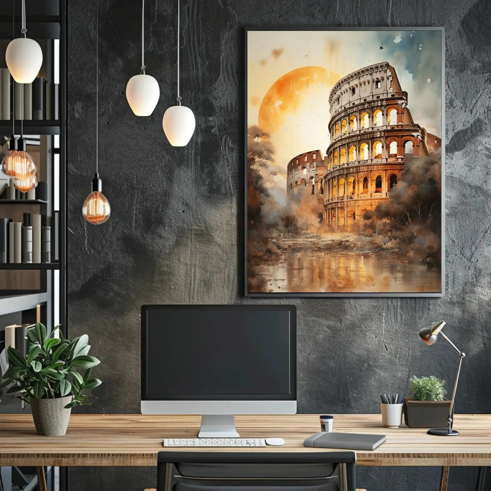 Colosseum Sunrise Artistic Travel Poster PosterGoat