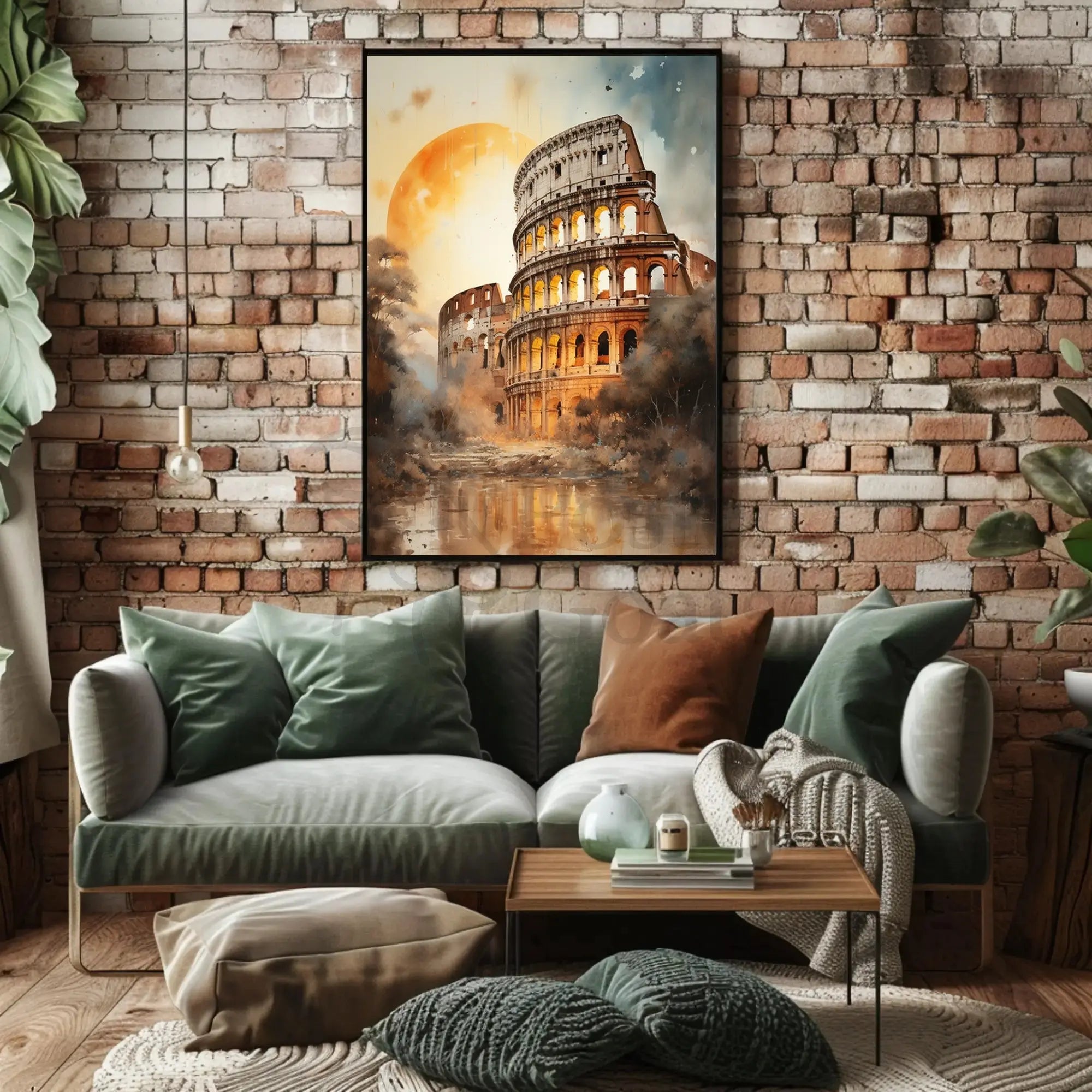 Colosseum Sunrise Artistic Travel Poster PosterGoat
