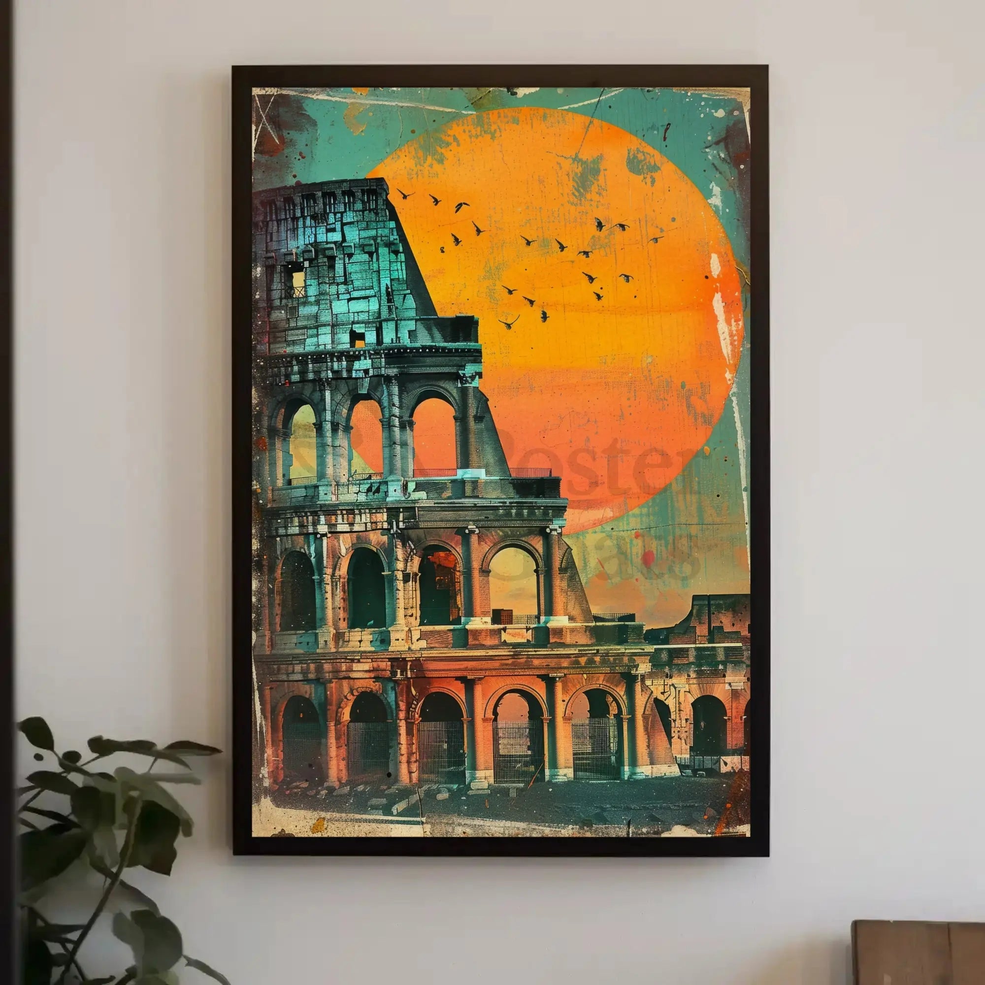 Colosseum Sunset Retro Art Travel Poster PosterGoat