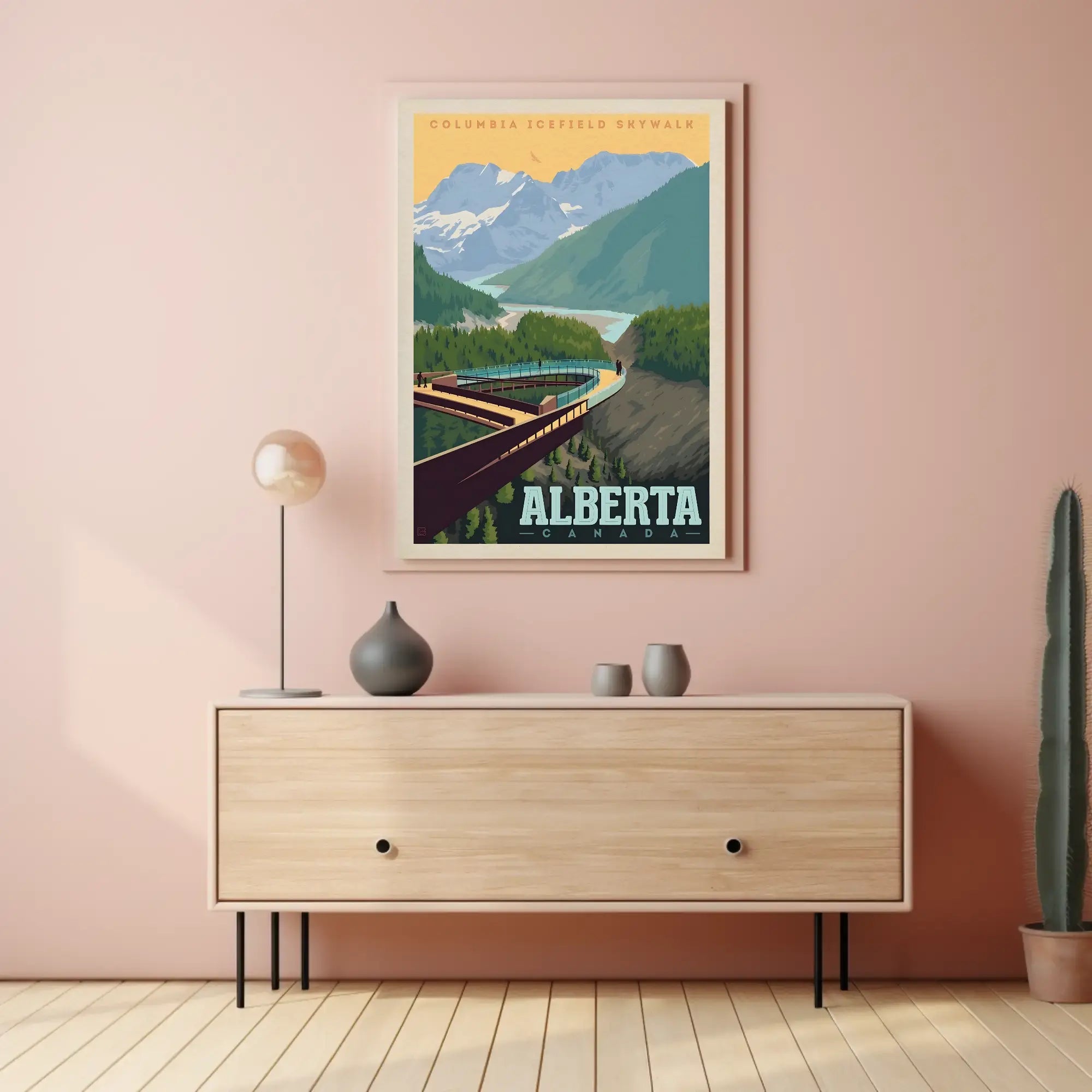 Columbia Icefield Skywalk Vintage Travel Poster PosterGoat