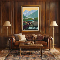 Columbia Icefield Skywalk Vintage Travel Poster PosterGoat