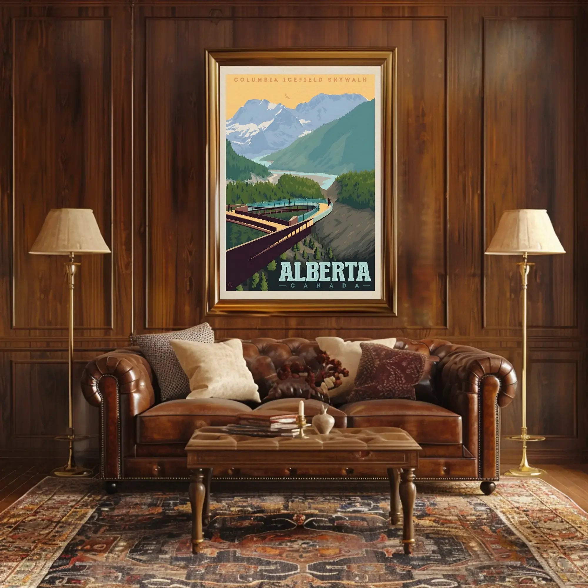 Columbia Icefield Skywalk Vintage Travel Poster PosterGoat