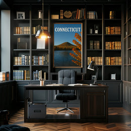 Connecticut Autumn Serenity Scenic Travel Poster PosterGoat