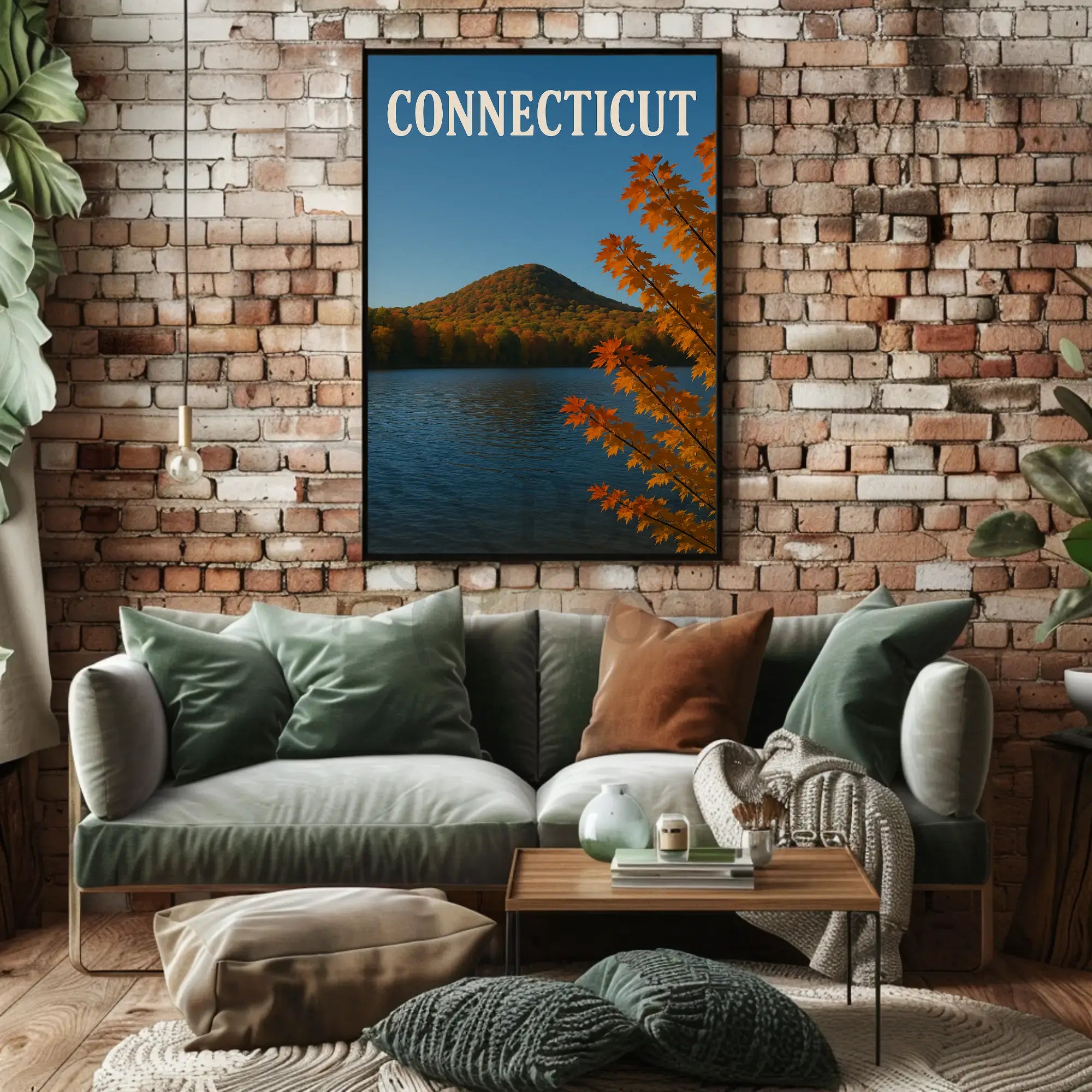 Connecticut Autumn Serenity Scenic Travel Poster PosterGoat