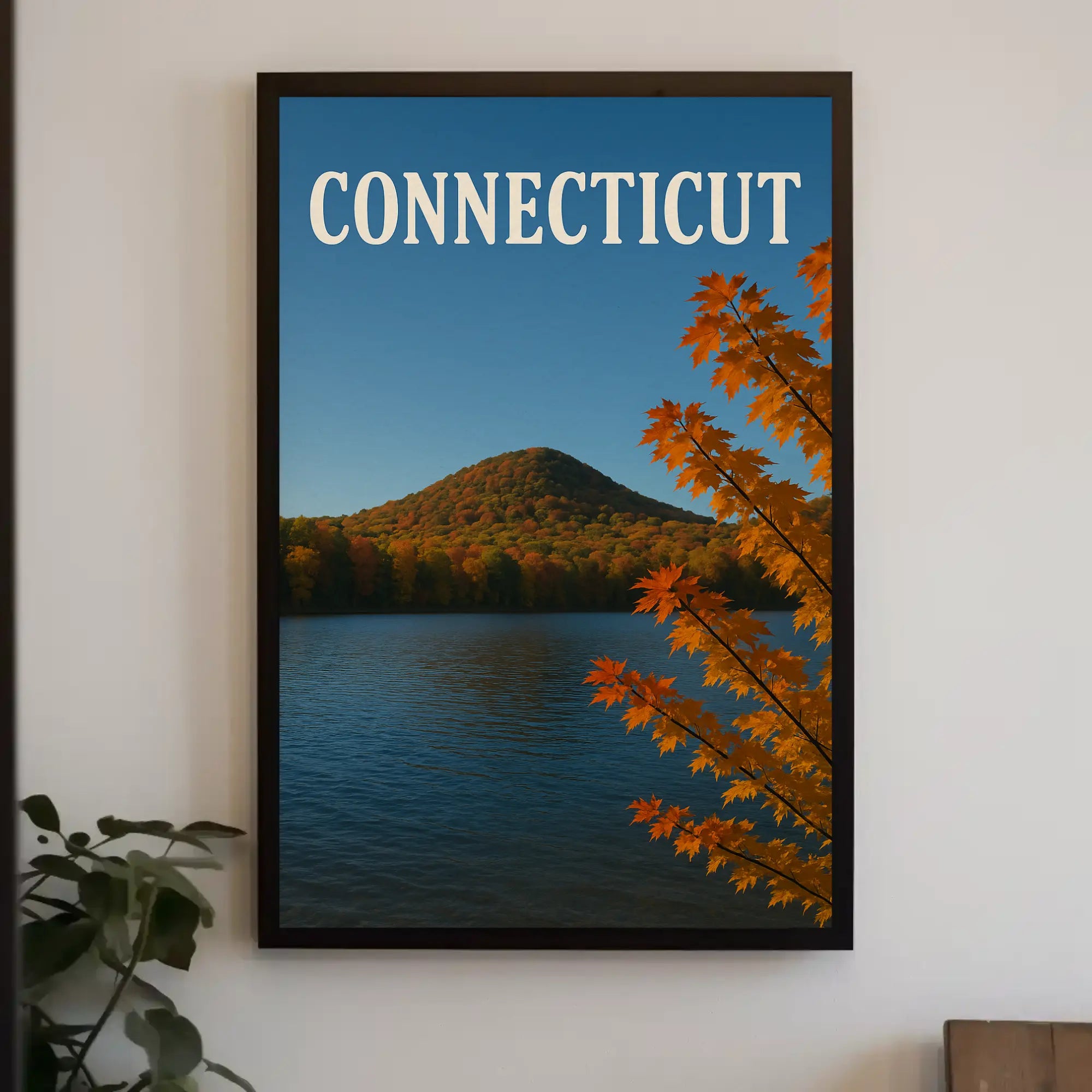 Connecticut Autumn Serenity Scenic Travel Poster PosterGoat