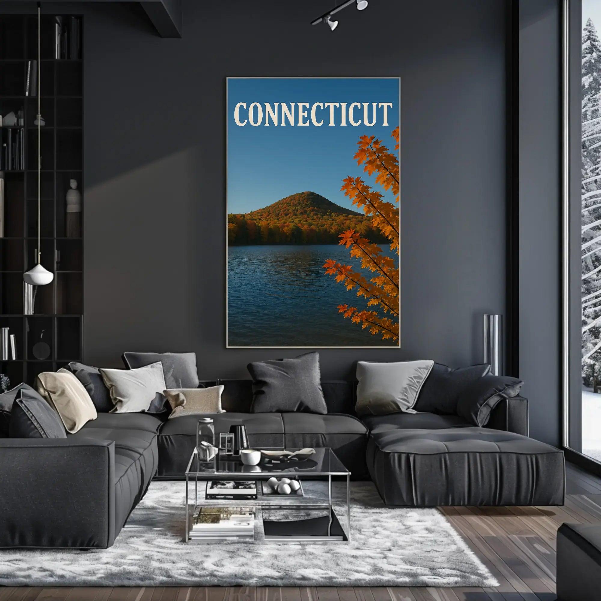 Connecticut Autumn Serenity Scenic Travel Poster PosterGoat