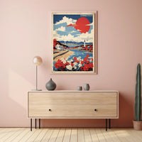 Connecticut Coastal Lighthouse Scenic Vintage Travel Poster PosterGoat