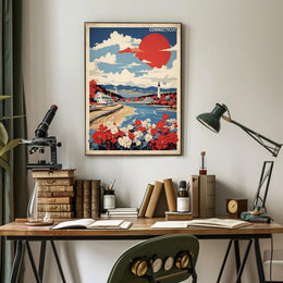Connecticut Coastal Lighthouse Scenic Vintage Travel Poster PosterGoat