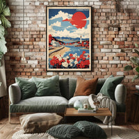Connecticut Coastal Lighthouse Scenic Vintage Travel Poster PosterGoat
