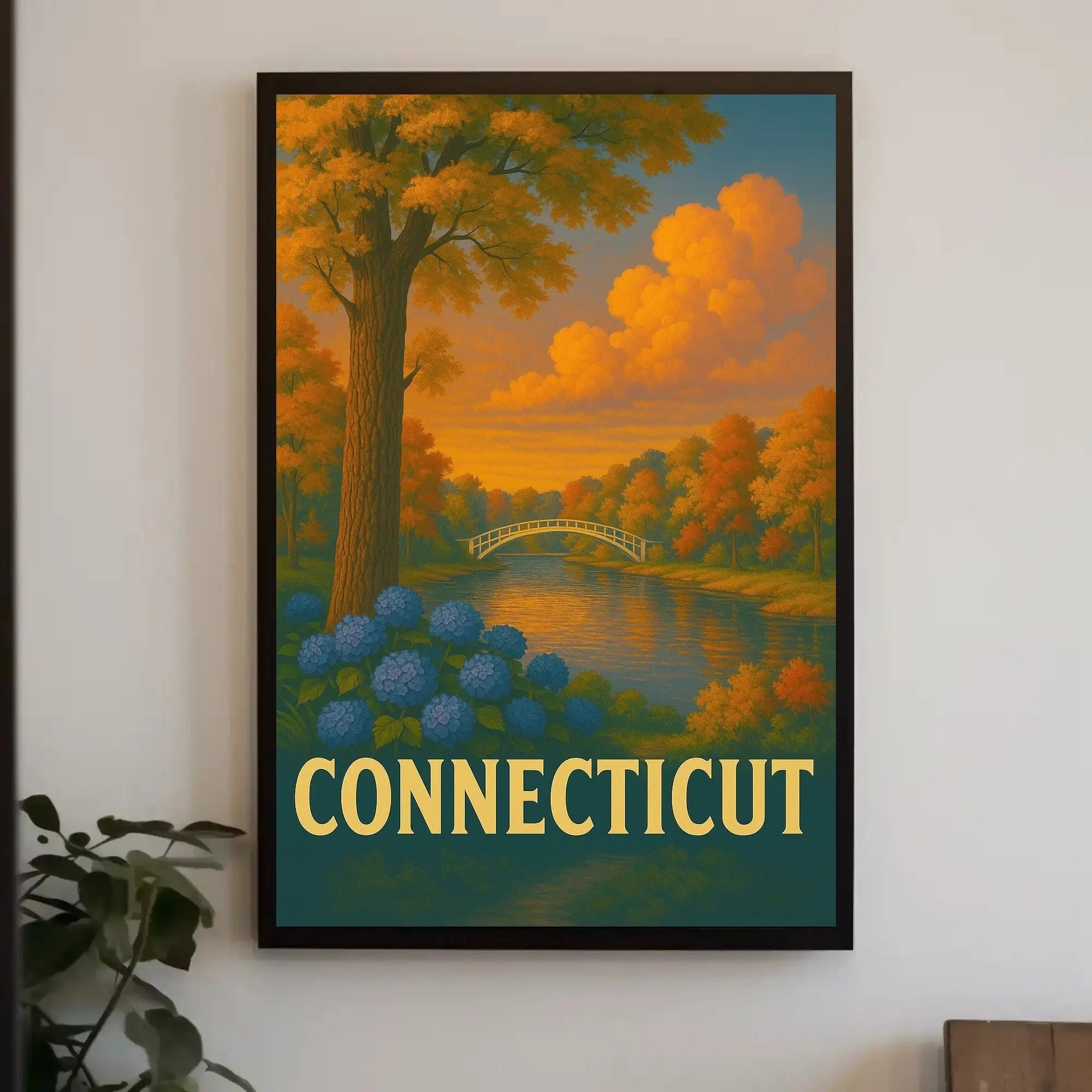 Connecticut Tranquil Landscape Vintage Travel Poster PosterGoat