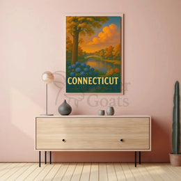 Connecticut Tranquil Landscape Vintage Travel Poster PosterGoat