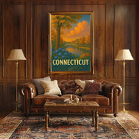 Connecticut Tranquil Landscape Vintage Travel Poster PosterGoat