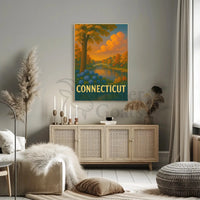 Connecticut Tranquil Landscape Vintage Travel Poster PosterGoat