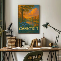 Connecticut Tranquil Landscape Vintage Travel Poster PosterGoat