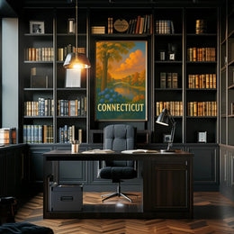 Connecticut Tranquil Landscape Vintage Travel Poster PosterGoat